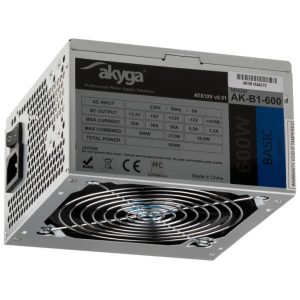 Akyga AK-B1-600 virtalähde 600 W 20+4 pin ATX ATX Harmaa