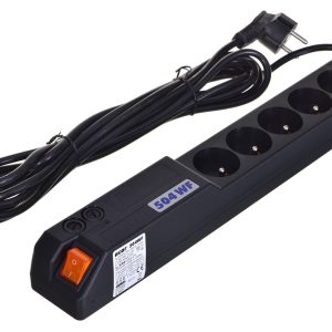 Atrack 19'' paneeli 5x220V ACAR A-504, 5m virtajohto musta