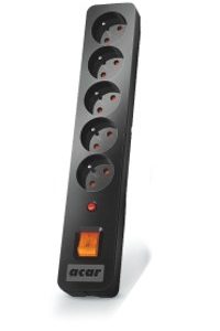 ACAR X5 teholaajennus 5 m 5 AC pistorasia(t) Sisäkäyttöinen Musta