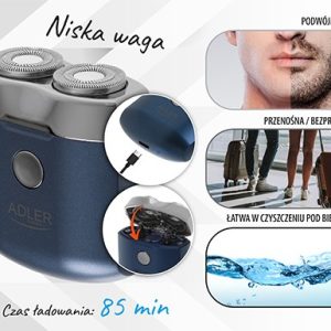 Adler AD 2937 miesten parranajokone Pyörivä parranajokone Sininen