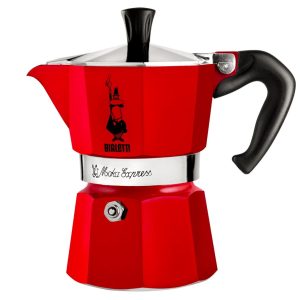 Punainen Bialetti Moka Espresso-kahvinkeitin
