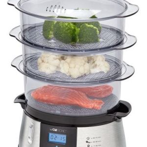 Clatronic DG 3547 höyryliesi 3 koria musta, ruostumaton teräs 800 W