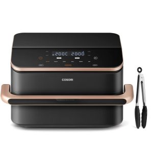 Cosori Dual Blaze TwinFry Air Fryer Kuumailmakeitin 10 litraa Musta