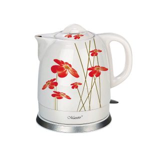 Feel-Maestro MR-066-RED FLOWERS vedenkeitin 1,5 L 1200 W Punainen, Valkoinen