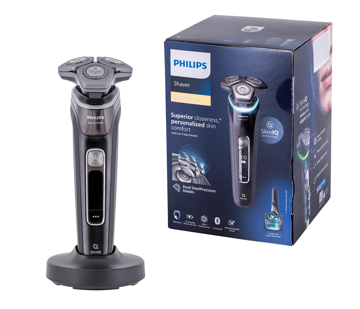 Philips SHAVER Series 9000 S9976/55 miesten parranajokone Pyörivä parranajokone Trimmeri Musta
