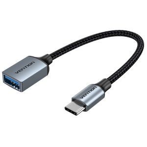 Vention USB 3.0 C uros-naaras OTG-kaapeli 0,15 M harmaa alumiiniseostyyppi