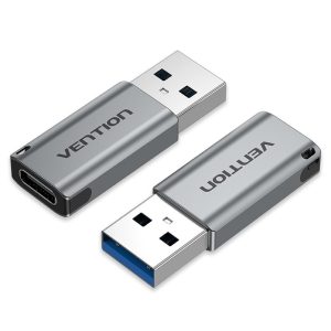 Vention USB 3.0 -uros-USB-C-naarassovitin Harmaa alumiiniseostyyppi