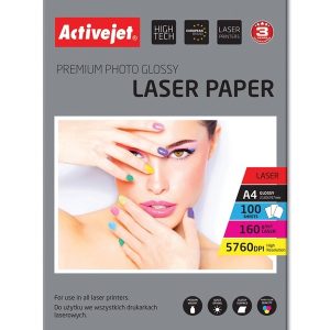 Activejet AP4-160G100L valokuvapaperi lasertulostimille; A4; 100 kpl