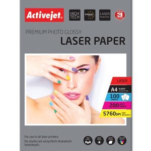 Activejet AP4-200G100L valokuvapaperi lasertulostimille; A4; 100 kpl