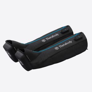 Therabody RecoveryAir-hierontalaite Jalat Musta