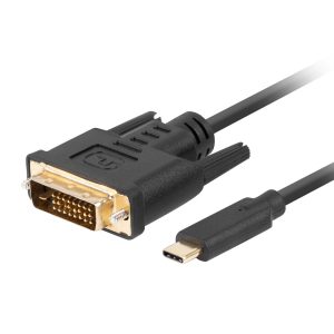 Lanberg CA-CMDV-10CU-0018-BK videokaapelisovitin 1,8 m USB Type-C DVI-D Musta