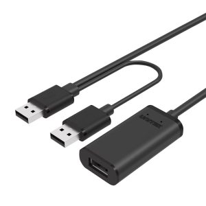 UNITEK Y-278 USB-kaapeli USB 2.0 10 m 2 x USB A USB A Musta