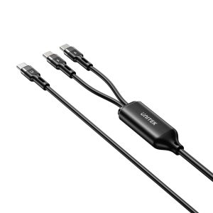 UNITEK USB-C 2-in-1 PD 100 W SILIKONIKAAPELI 1,8 M