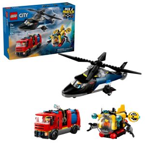 LEGO CITY 60462 Helikopteri, paloauto ja sukellusvene Remix