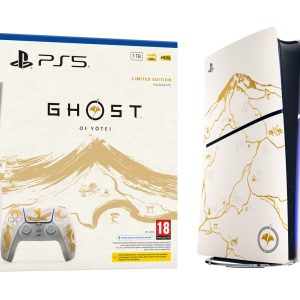 Sony PlayStation 5 -konsoli - Ghost of Yotei Gold Limited Edition -paketti (malliryhmä - ohut)