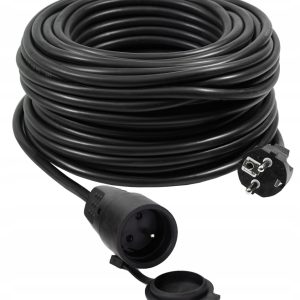 VERTEX PZO50M Sisäänvedettävä jatkojohto 50 m 3x2,5 mm Musta