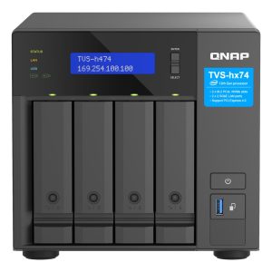 QNAP TVS-H474 NAS Tower Intel® Pentium® G7400 8 Gt DDR4 QuTS hero musta