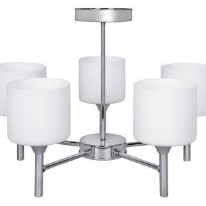 Klassinen kattokruunu kattovalaisin Activejet MIRA Chrome 5xE27 olohuoneeseen