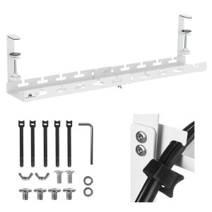 Maclean pöydän alla oleva kaapelin järjestäjä, max. kuorma 5kg, max. 728mm, valkoinen, MC-103 W