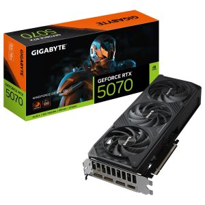 GIGABYTE GeForce RTX 5070 WINDFORCE OC SFF 12G näytönohjain - 12 Gt GDDR7, 192 bittiä, PCI-E 5.0, 2542 MHz ydinkello, 3 x DP 2.1a, 1 x HDMI 2.1b, NVIDIA GFFWS-3-1OC220