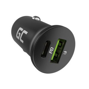 Green Cell GC PowerRide Nano38 38W 6A 1x USB-C 1x USB-A autolaturi