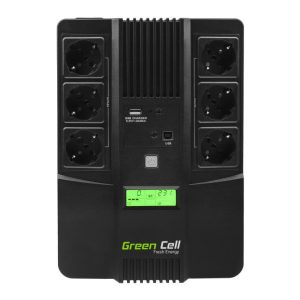 Green Cell UPS06 keskeytymätön virtalähde (UPS) Line-Interactive 600 VA 360 W 6 AC pistorasiaa