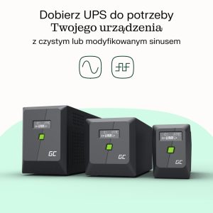 Green Cell keskeytymätön virtalähde (UPS) Line-Interactive 0,75 kVA 480 W 4 AC-pistorasiaa