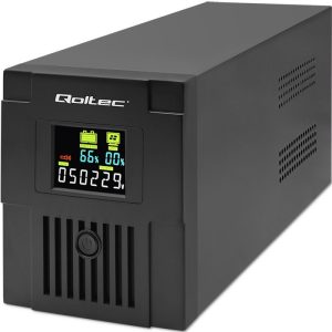Qoltec 53770 keskeytymätön virtalähde (UPS) Line-Interactive 1,5 kVA 900 W 2 AC pistorasiaa